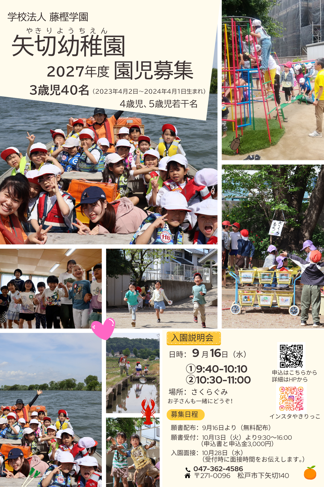 入園募集のチラシ